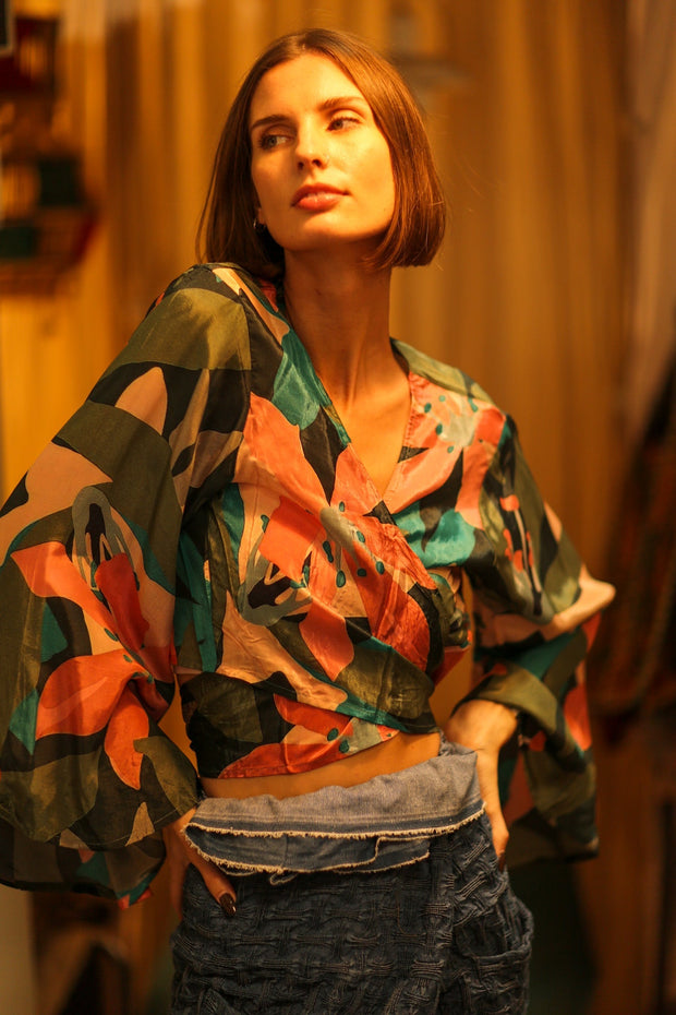 SILK WRAP TOP AURELIA TYRA