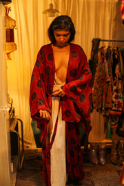 PINA SILK KIMONO RED CIRCLE