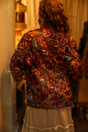 CARMEN SEQUINED EMBROIDERED SHORT KIMONO