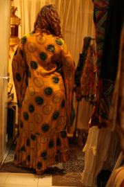 PINA SILK KIMONO YELLOW CIRCLE