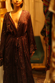 PINA SILK KIMONO BURGUNDY POLLOCK