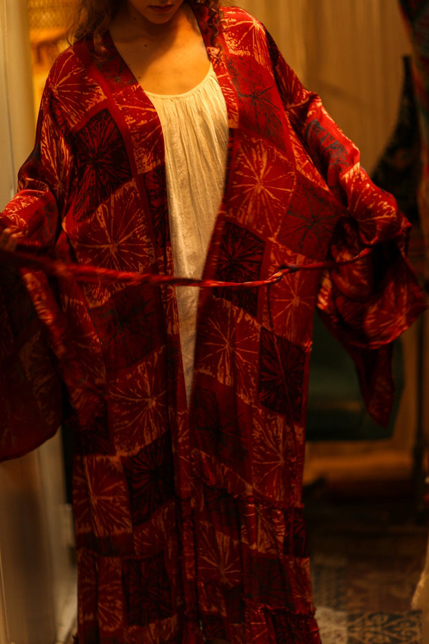 PINA SILK KIMONO ANANAS RED