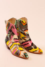 MULTI MIX SEQUIN EMBROIDERED BOOTS CHACHA