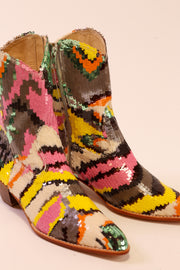 MULTI MIX SEQUIN EMBROIDERED BOOTS CHACHA