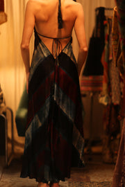 SILK DRESS HANNAH BLUE STRIPE OCEAN EDIT