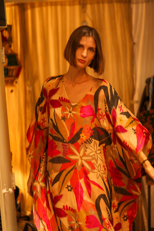 YAYA SILK KAFTAN IN JUNGLE