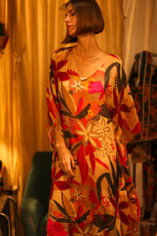 YAYA SILK KAFTAN IN JUNGLE