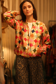 EMBROIDERED SILK  BOMBER JACKET ANCHA GINNY
