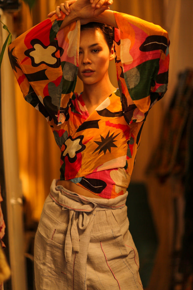 SILK WRAP TOP AURELIA SYDNEY
