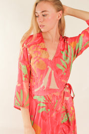 BLOCK PRINT WRAP DRESS HABIBA - sustainably made MOMO NEW YORK sustainable clothing, new slow fashion