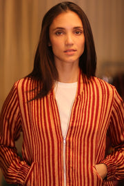 BOMBER JACKET SILK ANCHA ITALEA - sustainably made MOMO NEW YORK sustainable clothing, bomberjacket slow fashion