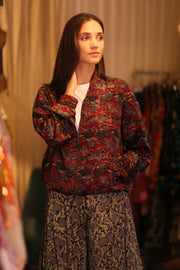 BOMBER JACKET SILK ANCHA POPI - sustainably made MOMO NEW YORK sustainable clothing, bomberjacket slow fashion