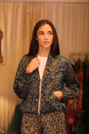 BOMBER SILK JACKET AMADA - BANGKOK TAILOR CLOTHING STORE - HANDMADE CLOTHING