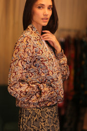BOMBER SILK JACKET LIONA - BANGKOK TAILOR CLOTHING STORE - HANDMADE CLOTHING