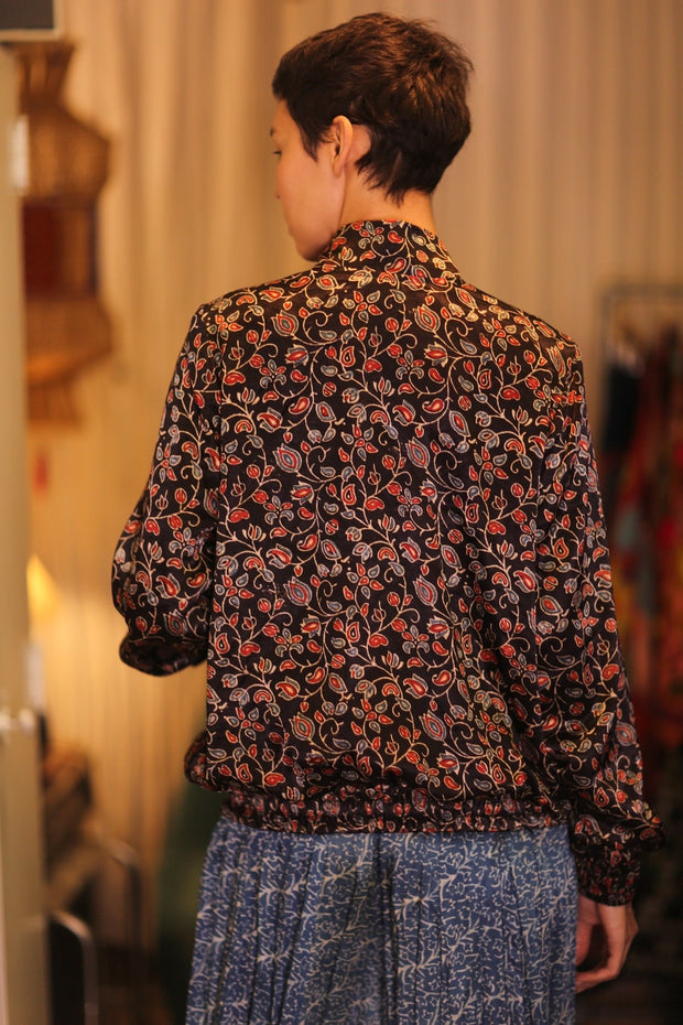 BOMBER SILK JACKET TRIXIE - BANGKOK TAILOR CLOTHING STORE - HANDMADE CLOTHING