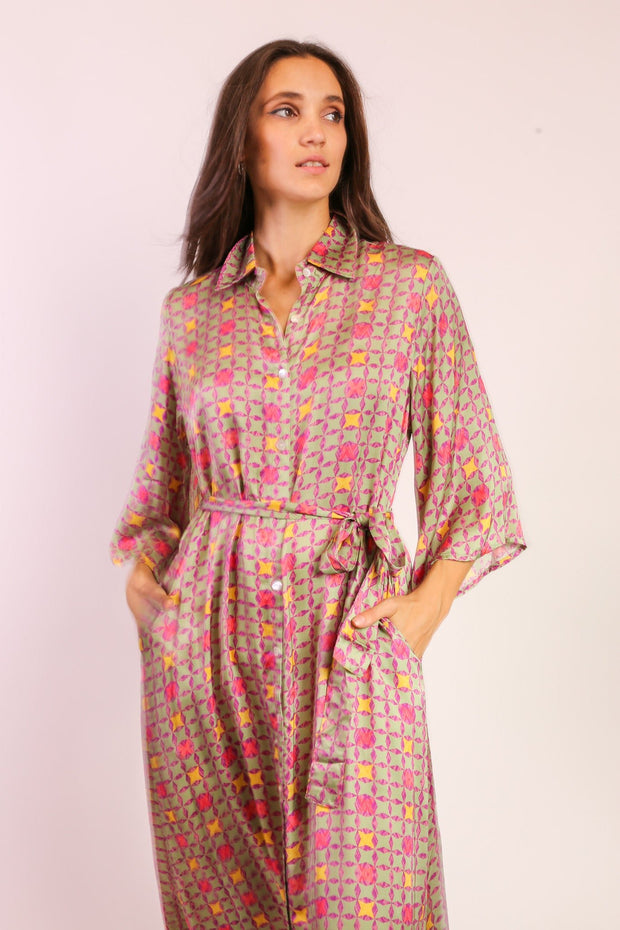 BUTTON DOWN DRESS KIMONO SOKAGI - sustainably made MOMO NEW YORK sustainable clothing, dress slow fashion