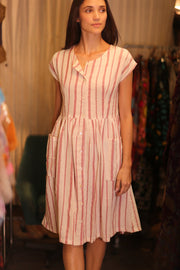 COTTON DRESS EDITH VAVI ROSE - sustainably made MOMO NEW YORK sustainable clothing, cotton slow fashion