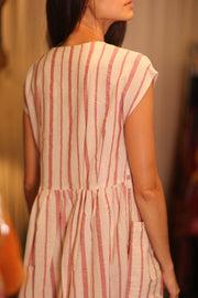 COTTON DRESS EDITH VAVI ROSE - sustainably made MOMO NEW YORK sustainable clothing, cotton slow fashion