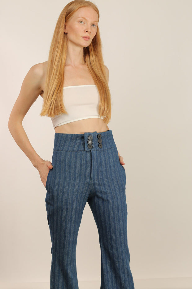 DENIM PANTS ATHENA - sustainably made MOMO NEW YORK sustainable clothing, pants slow fashion