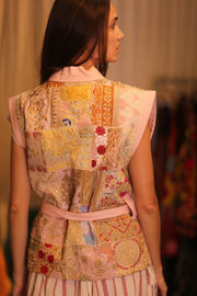 DENIM PATCHWORK VEST - sustainably made MOMO NEW YORK sustainable clothing, denim slow fashion