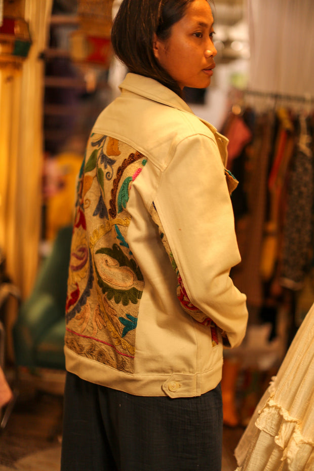 DENIM SUZANI JACKET - sustainably made MOMO NEW YORK sustainable clothing, slow fashion