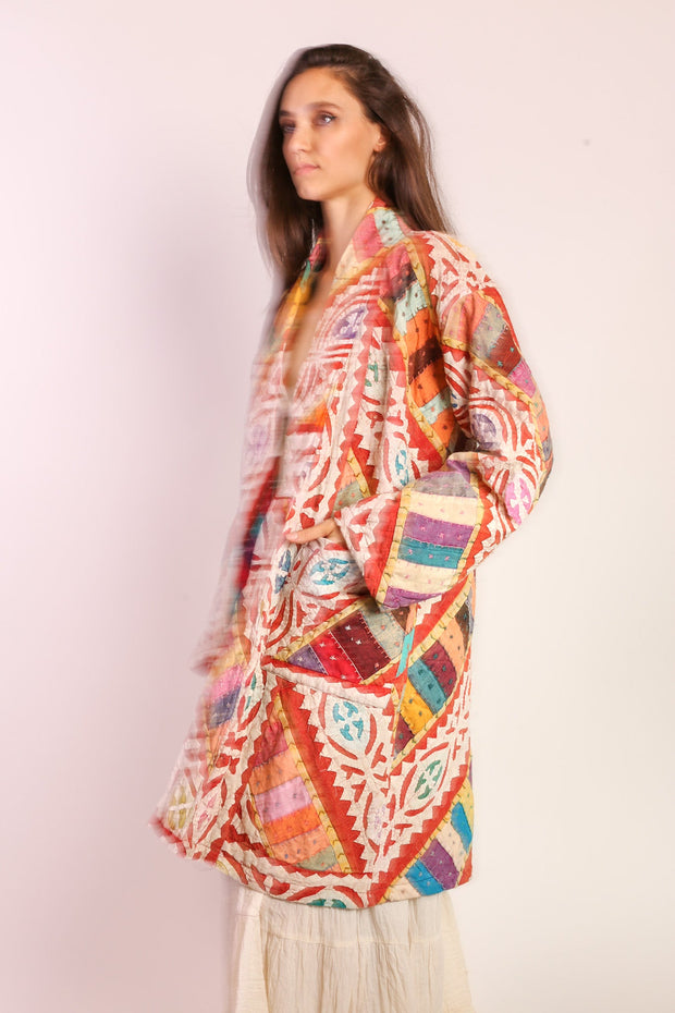 EMBROIDERED COAT JACKET MAHELI - sustainably made MOMO NEW YORK sustainable clothing, Jacket slow fashion