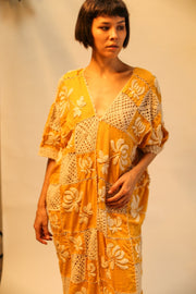 EMBROIDERED COTTON DRESS POLA - sustainably made MOMO NEW YORK sustainable clothing, kaftan slow fashion