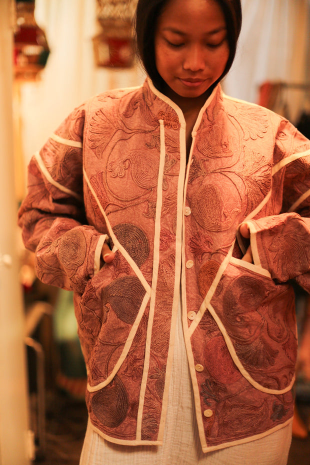 EMBROIDERED JACKET BOB - sustainably made MOMO NEW YORK sustainable clothing, slow fashion