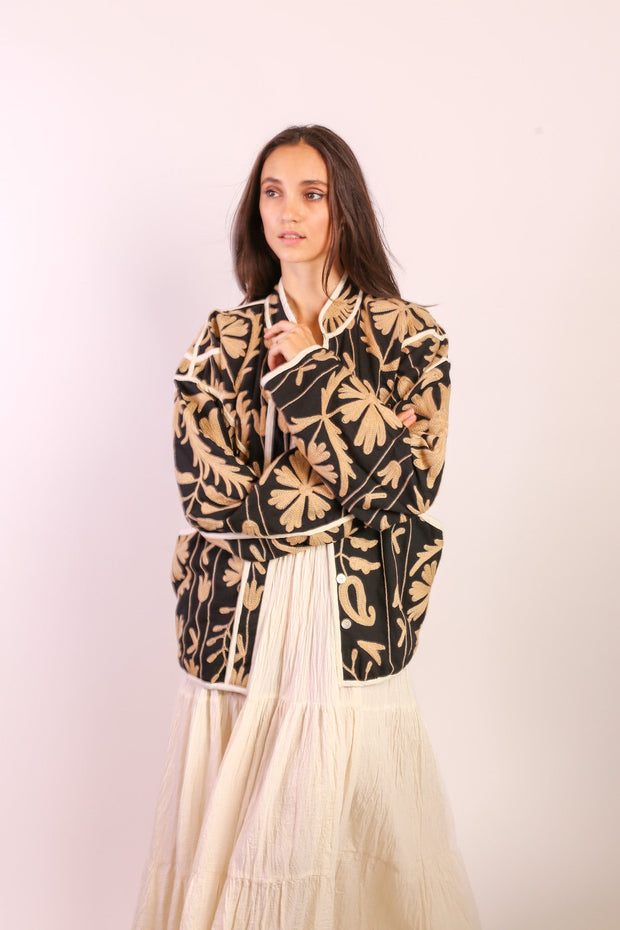 EMBROIDERED JACKET VECI - sustainably made MOMO NEW YORK sustainable clothing, slow fashion