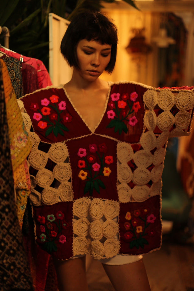 EMBROIDERED KIMONO AWA - sustainably made MOMO NEW YORK sustainable clothing, slow fashion