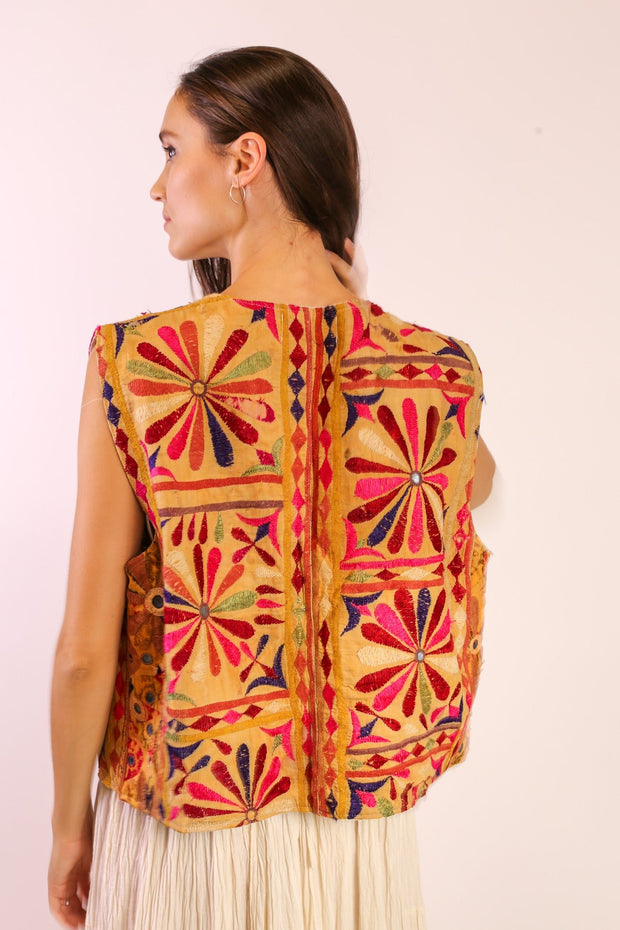 EMBROIDERED VEST INSA - sustainably made MOMO NEW YORK sustainable clothing, slow fashion