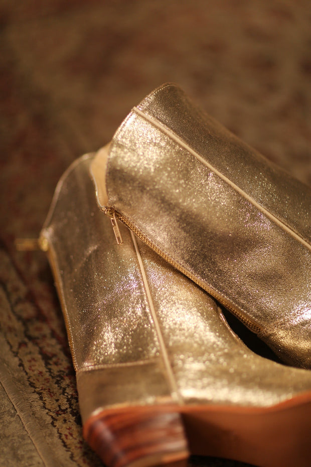 GOLDEN WESTERN BOOTS SINATRA - sustainably made MOMO NEW YORK sustainable clothing, boots slow fashion