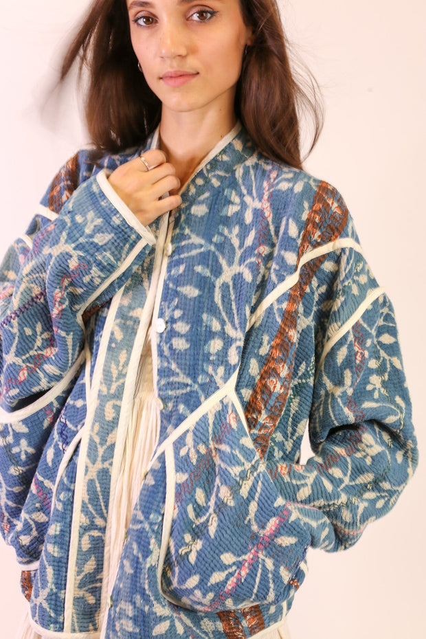 INDIGO KANTHA JACKET EMMY - sustainably made MOMO NEW YORK sustainable clothing, Jacket slow fashion