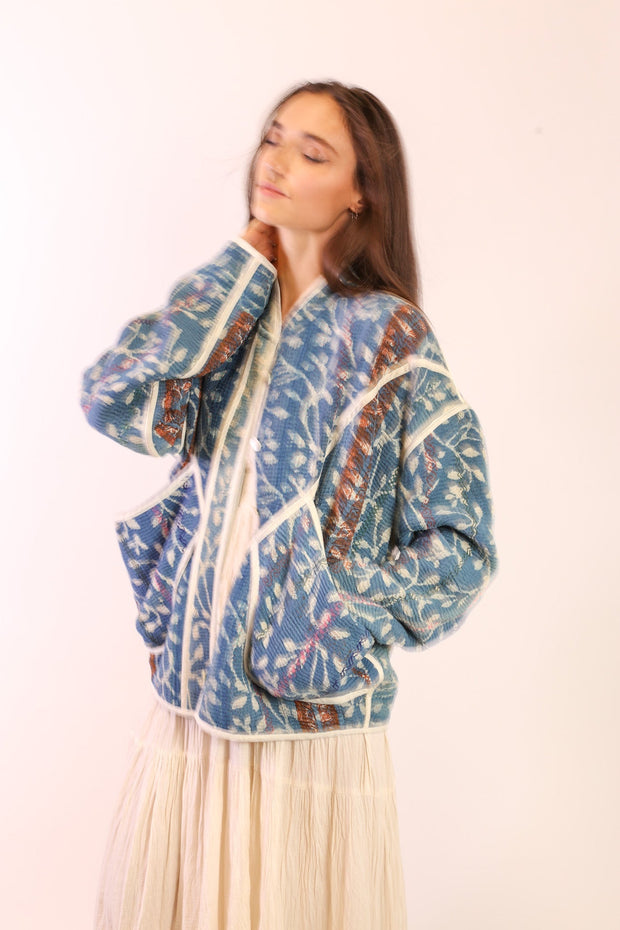 INDIGO KANTHA JACKET EMMY - sustainably made MOMO NEW YORK sustainable clothing, Jacket slow fashion