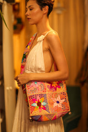 JAIDEE EMBROIDERED PATCHWORK BAG - BANGKOK TAILOR CLOTHING STORE - HANDMADE CLOTHING