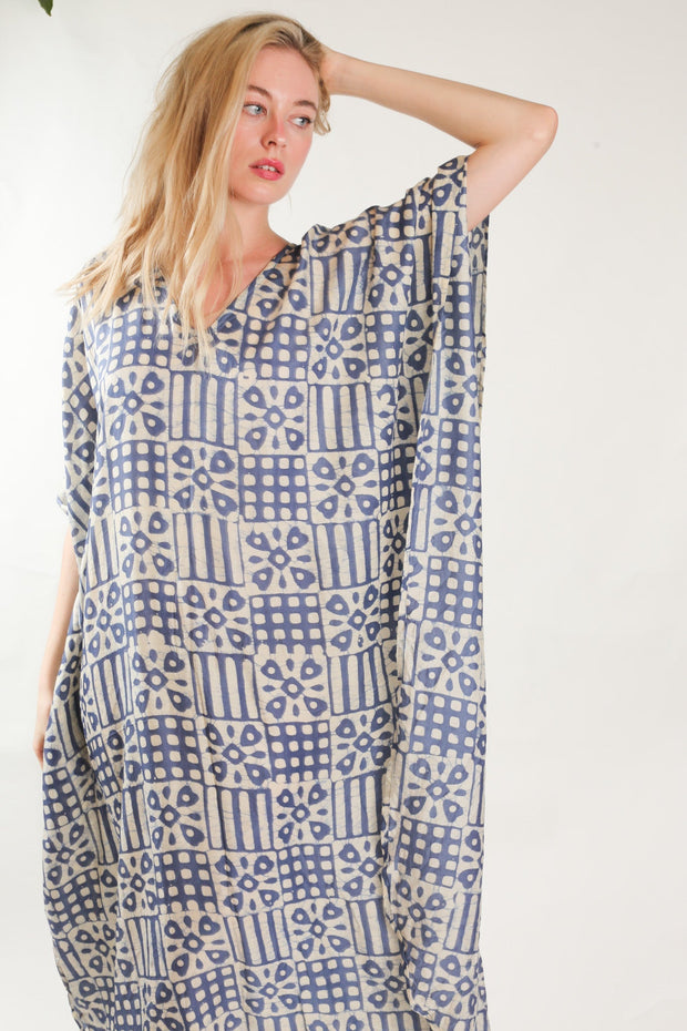 KAFTAN SILK DRESS SHAKTI - sustainably made MOMO NEW YORK sustainable clothing, new slow fashion