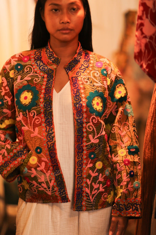 KANTHA EMBROIDERED JACKET INGRID HUGS - MOMO STUDIO BERLIN - Berlin Concept Store - sustainable & ethical fashion