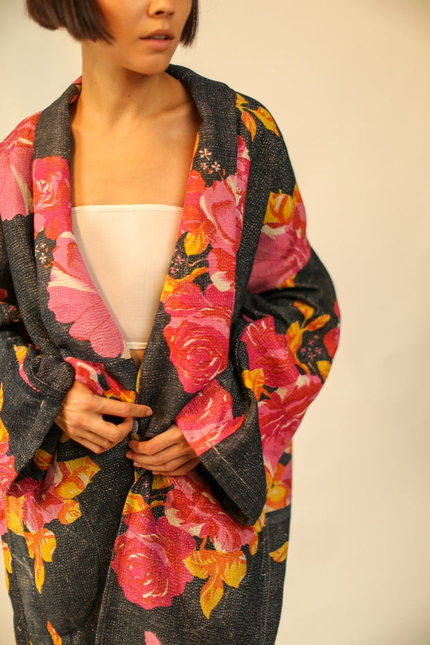 KANTHA JACKET COAT PISTA - sustainably made MOMO NEW YORK sustainable clothing, Coat slow fashion