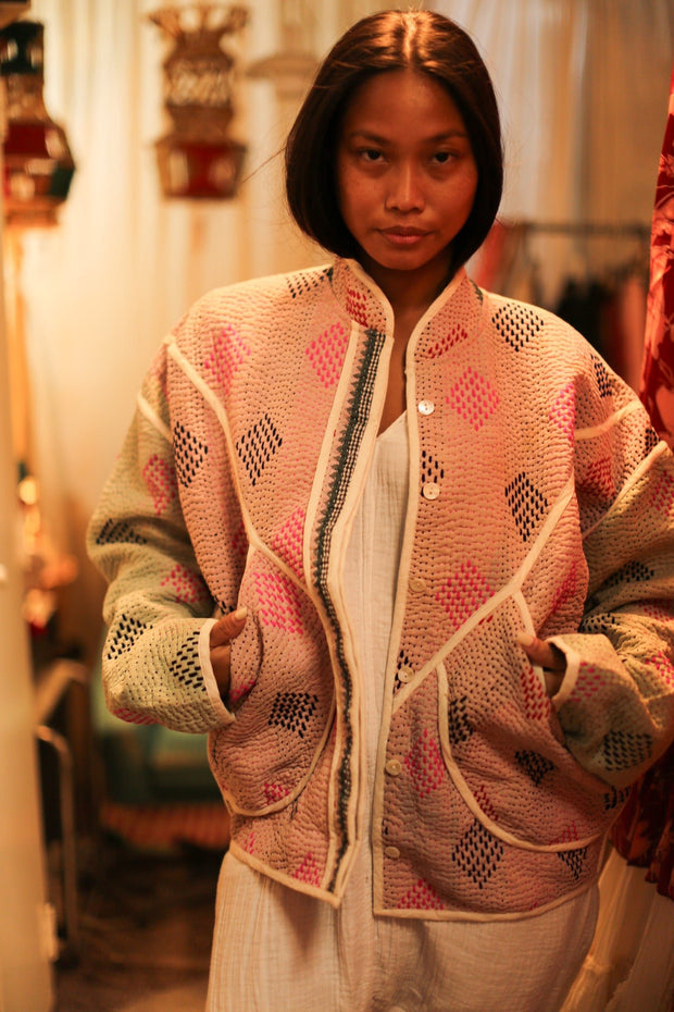 KANTHA JACKET JACKY - sustainably made MOMO NEW YORK sustainable clothing, slow fashion