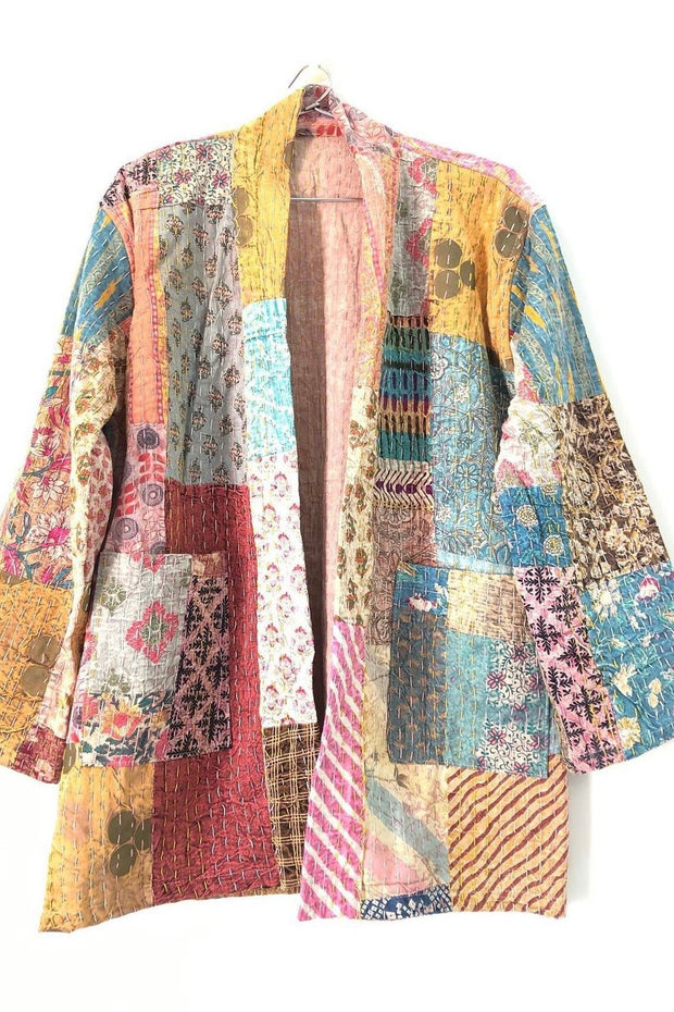 KANTHA KIMONO JACKET AHN - sustainably made MOMO NEW YORK sustainable clothing, Jacket slow fashion