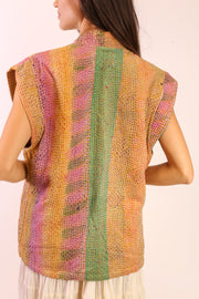 KANTHA VEST TIRA - sustainably made MOMO NEW YORK sustainable clothing, vest slow fashion