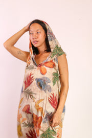 LEAVE HAND BLOCK PRINT SILK DRESS ISSI - sustainably made MOMO NEW YORK sustainable clothing, new slow fashion