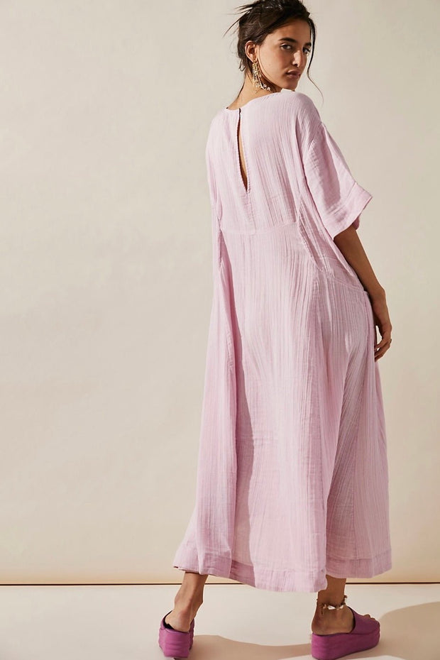 LIGHT COTTON MIDI DRESS ARABELLA - sustainably made MOMO NEW YORK sustainable clothing, dress slow fashion