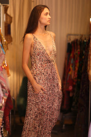 LILY SILK DRESS KYLIE - sustainably made MOMO NEW YORK sustainable clothing, Boho Chic Dress slow fashion