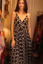 LILY SILK DRESS MARI - sustainably made MOMO NEW YORK sustainable clothing, Boho Chic Dress slow fashion