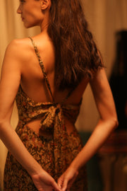 NEIS SILK JUMPSUIT CARNIVORE BROWN - BANGKOK TAILOR CLOTHING STORE - HANDMADE CLOTHING