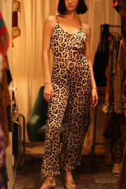 NEIS SILK JUMPSUIT PALE LEO - BANGKOK TAILOR CLOTHING STORE - HANDMADE CLOTHING