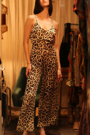 NEIS SILK JUMPSUIT PALE LEO - BANGKOK TAILOR CLOTHING STORE - HANDMADE CLOTHING