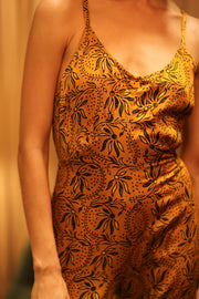 NEIS SILK PLAYSUIT YELLOW OLIVES - BANGKOK TAILOR CLOTHING STORE - HANDMADE CLOTHING