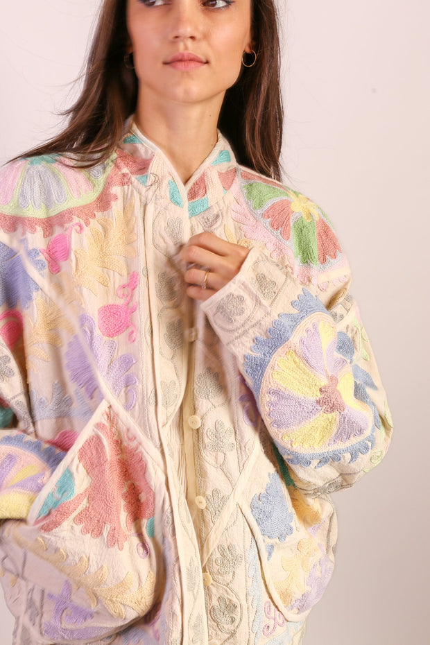 PASTEL COLOR KANTHA JACKET TILO - sustainably made MOMO NEW YORK sustainable clothing, slow fashion